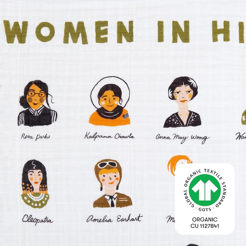 babyletto 100% Organic Cotton Quilt, GOTS-Certified, 3-Layers of Ultra-Soft and Breathable Muslin - Women in History - Image 2